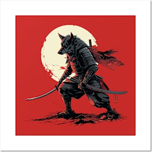 samurai wolf Posters and Art